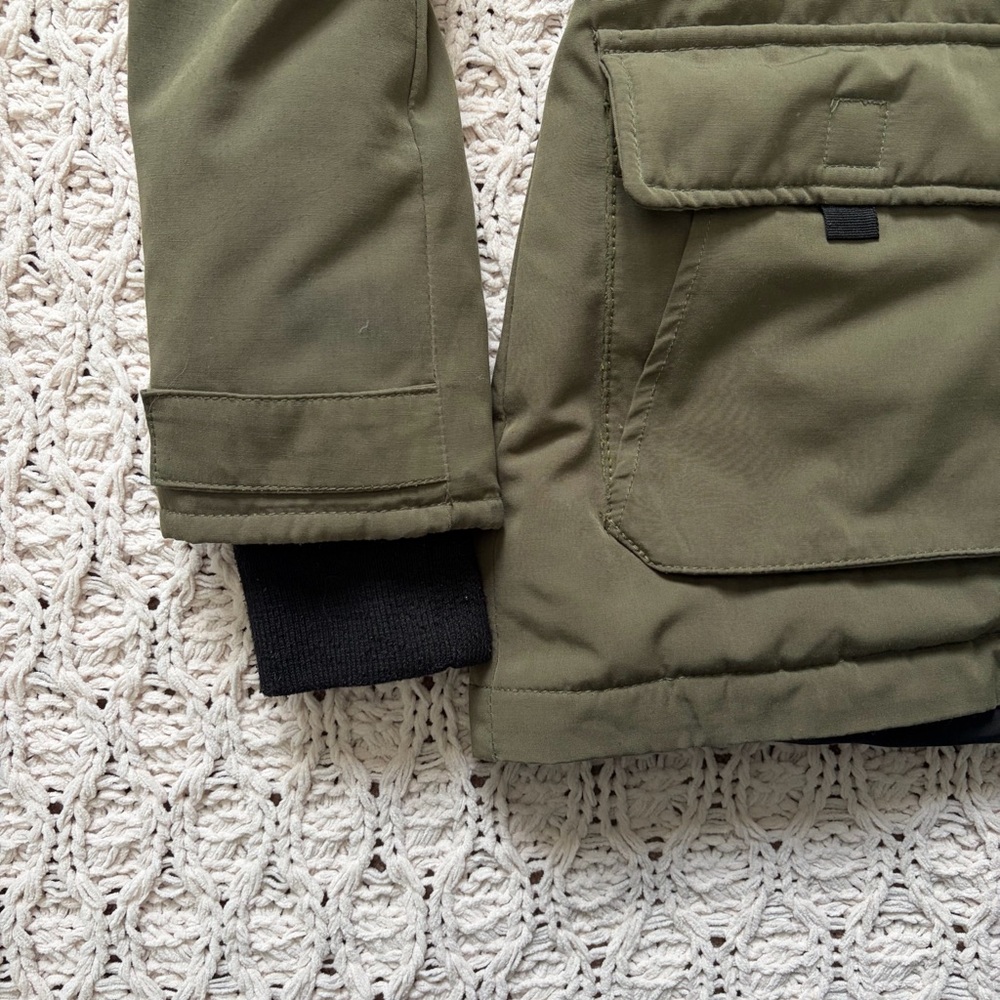 Garage Women’s Winter Coat - Army Green with Faux Fur Hood - Size Small - Picture 3 of 16